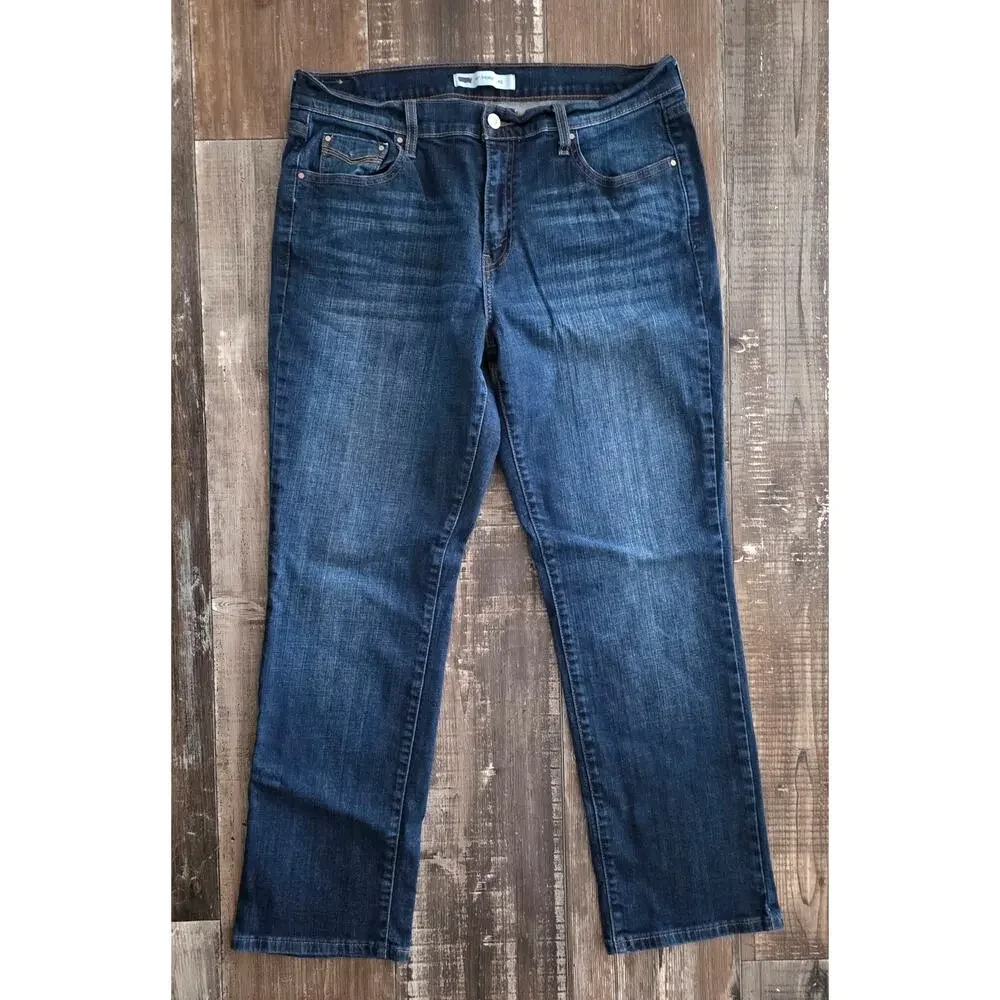 Levi's 505 Straight Leg Blue Jeans Women's Size 14S (32x30)